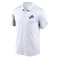 Polo de performance Nike blanc avec logo la franchise des Detroit Lions pour hommes