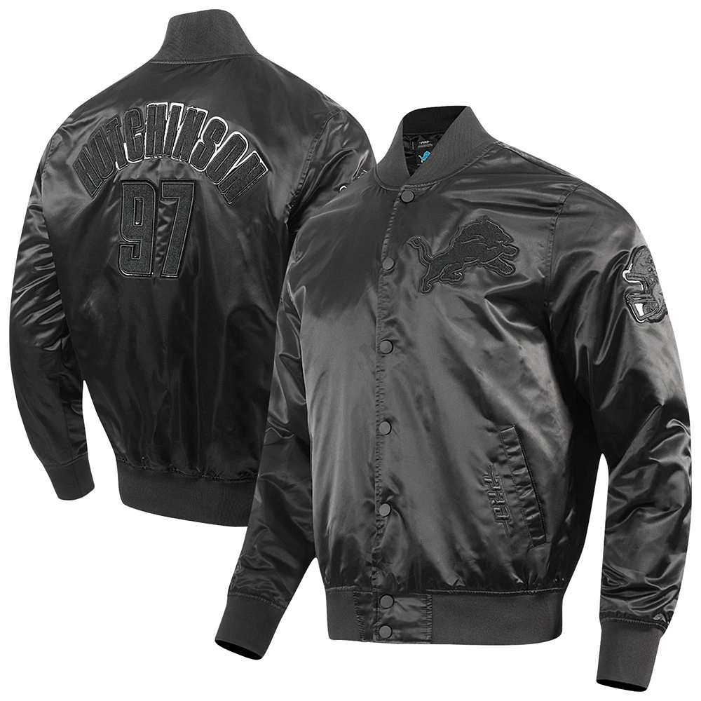 Veste de joueur entièrement boutonnée Pro Standard Aidan Hutchinson noire des Lions Détroit pour homme