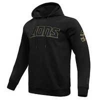 Men's Pro Standard Black Detroit Lions Classic Chenille Pullover Hoodie