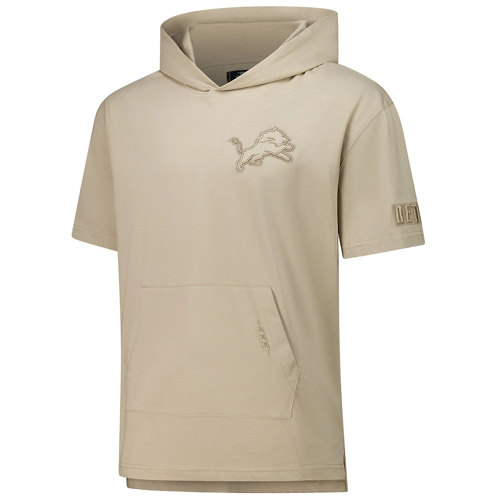 Sweat à capuche manches courtes pour homme Pro Standard Tan Detroit Lions Neutrals Capsule