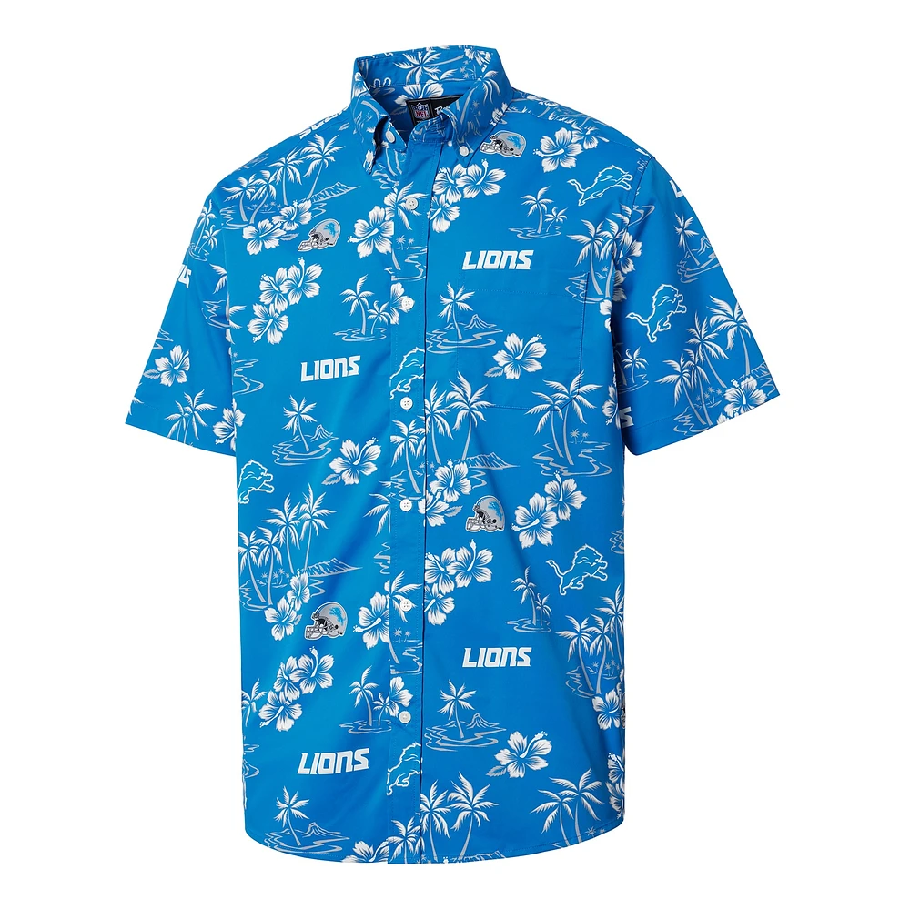 Men's Reyn Spooner Blue Detroit Lions Kekai Button-Up Shirt