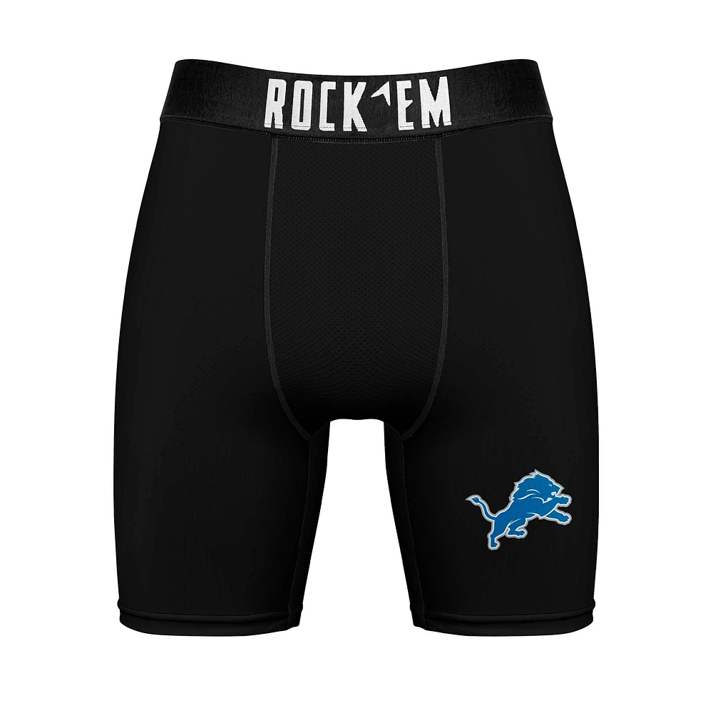 Men's Rock Em Socks Detroit Lions Primary Crew & Boxer Briefs Combo Pack