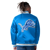 Men's Starter  Blue/Silver Detroit Lions Closer Reversible Satin Full-Snap Jacket