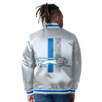 Men's Starter  Blue/Silver Detroit Lions Closer Reversible Satin Full-Snap Jacket