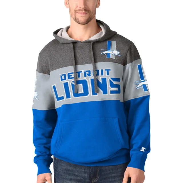 Men's Starter Royal Detroit Lions Extreme Full-Zip Hoodie Jacket