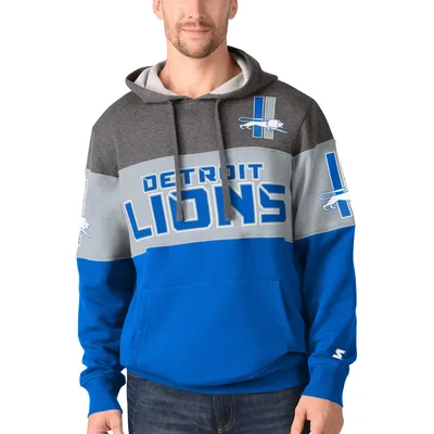 Detroit Lions Starter Logo Extreme Full-Zip Hoodie - Blue/Gray