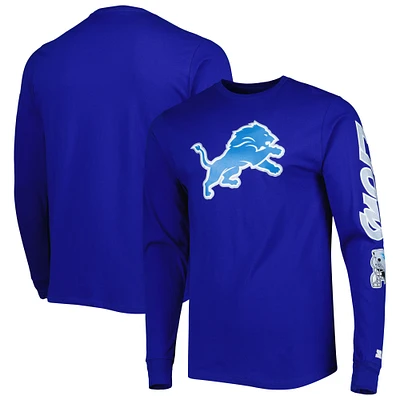 T-shirt à manches longues de la mi-temps des Detroit Lions Starter bleu pour hommes