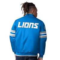 Men's Starter Blue Detroit Lions Scout I Full-Snap Varsity Jacket