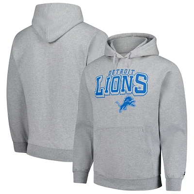 Men's Starter Heather Gray Detroit Lions Vintage Pullover Hoodie