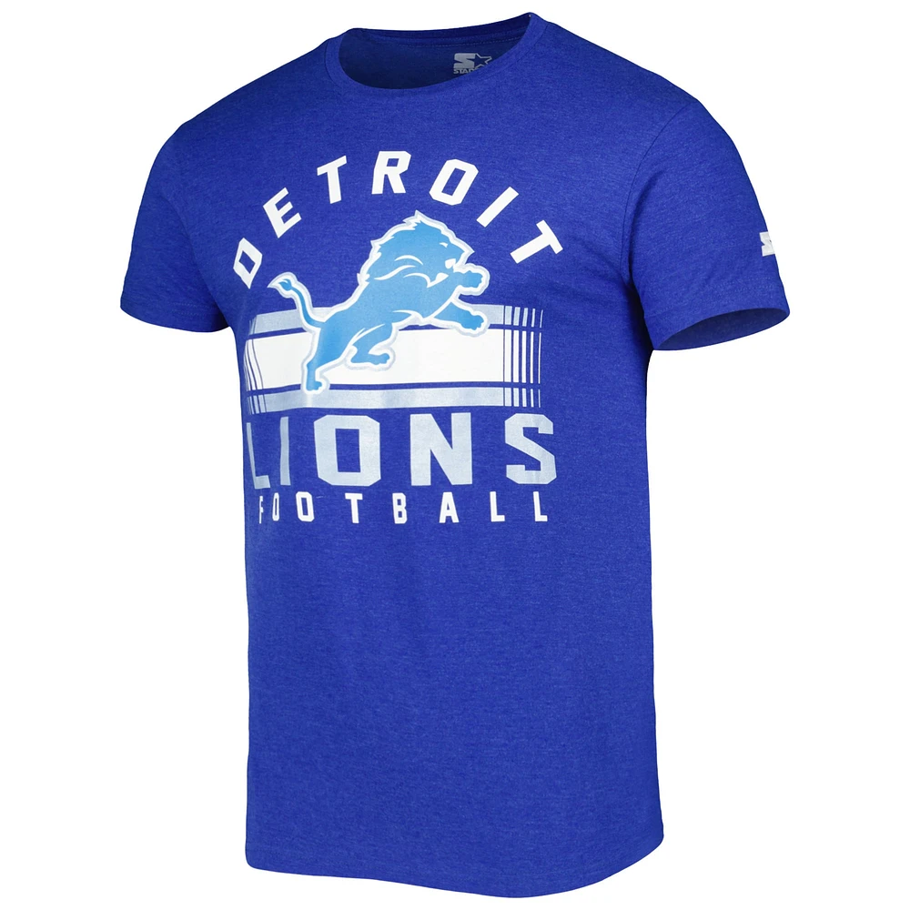 Men's Starter Heathered Blue Detroit Lions Prime Time T-Shirt