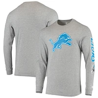 T-shirt à manches longues Starter gris chiné Detroit Lions pour homme