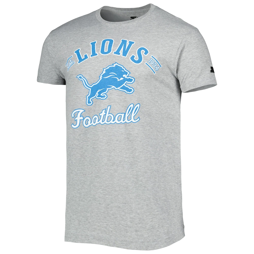 T-shirt Starter Heathered Grey Detroit Lions Prime Time pour hommes