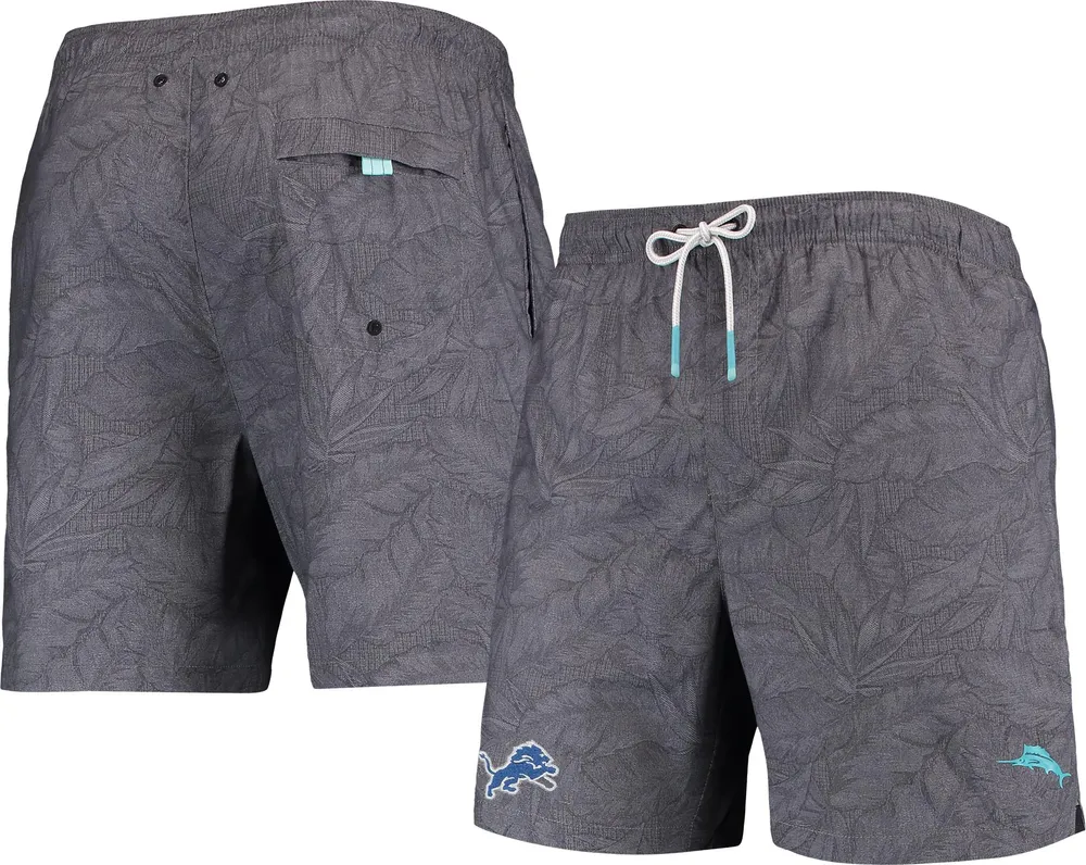 Tommy Bahama Men's Tommy Bahama Black Detroit Lions Naples Layered Leaves  Swim Trunks