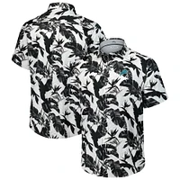 Men's Tommy Bahama Black Detroit Lions Sunnyvale Blooms Camp Button-Up Shirt