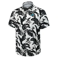 Men's Tommy Bahama Black Detroit Lions Sunnyvale Blooms Camp Button-Up Shirt
