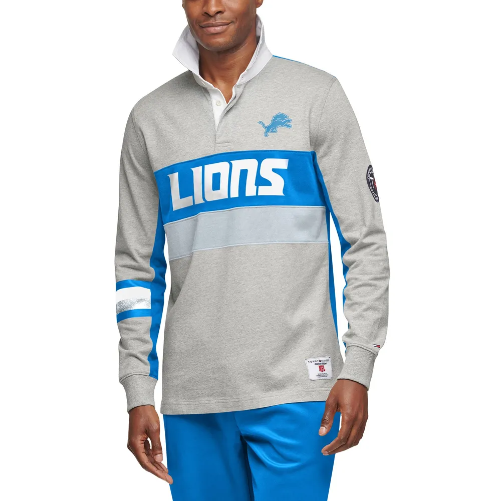 Lids Detroit Lions Tommy Hilfiger Rugby Long Sleeve Polo - Gray/Blue