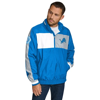 Men's Tommy Hilfiger Royal Detroit Lions Gael Lightweight Half-Zip Hoodie Jacket