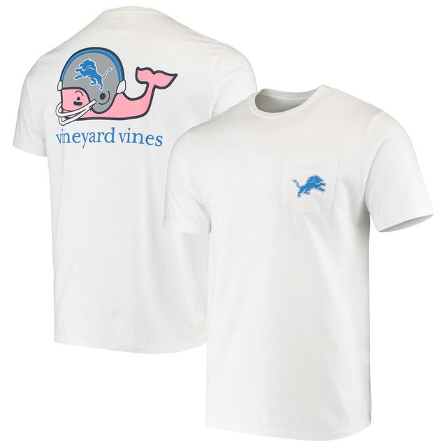 T-shirt pour homme Vineyard Vines blanc avec casque de baleine Detroit Lions