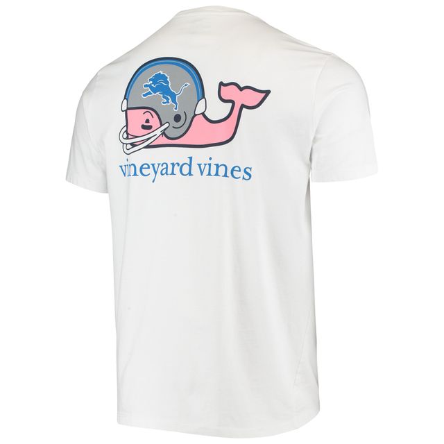 T-shirt pour homme Vineyard Vines blanc avec casque de baleine Detroit Lions