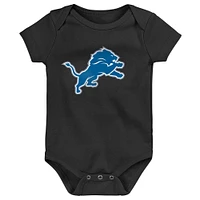 Body noir avec logo de l'équipe des Detroit Lions pour nouveau-né et nourrisson