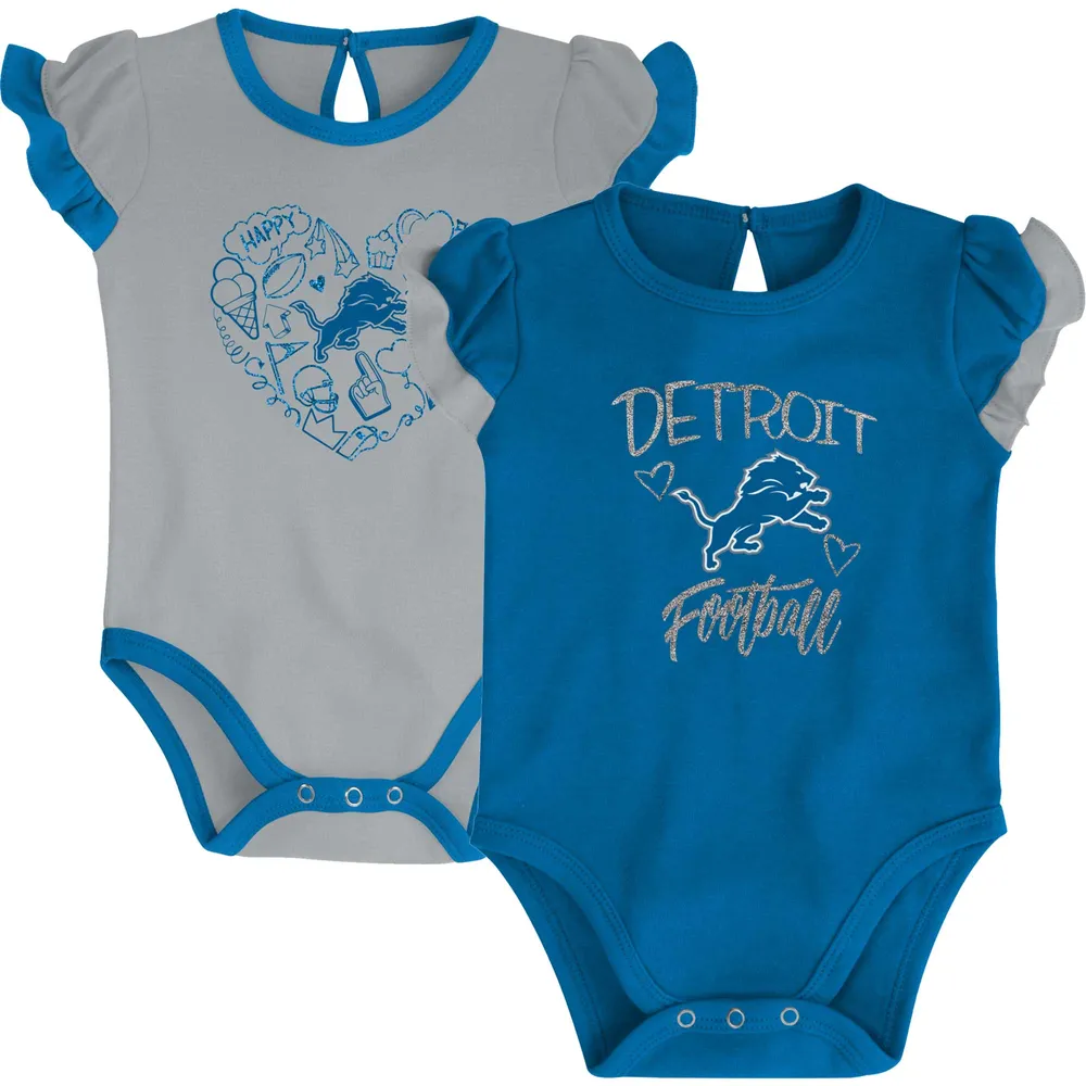 Lids Detroit Lions Newborn & Infant Too Much Love Two-Piece Bodysuit Set -  Blue/Gray