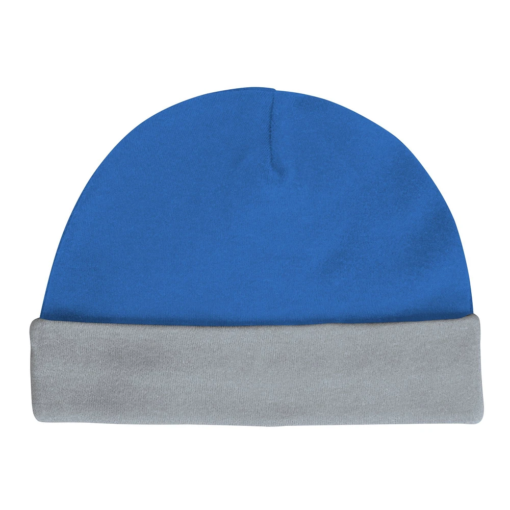 Ensemble body, bavoir et bonnet en tricot Detroit Lions Dynamic Duo pour nouveau-né bébé