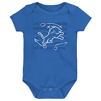 Ensemble de 3 bodys Starter pour nouveau-nés et nourrissons des Detroit Lions Team