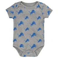 Ensemble de 3 bodys Starter pour nouveau-nés et nourrissons des Detroit Lions Team