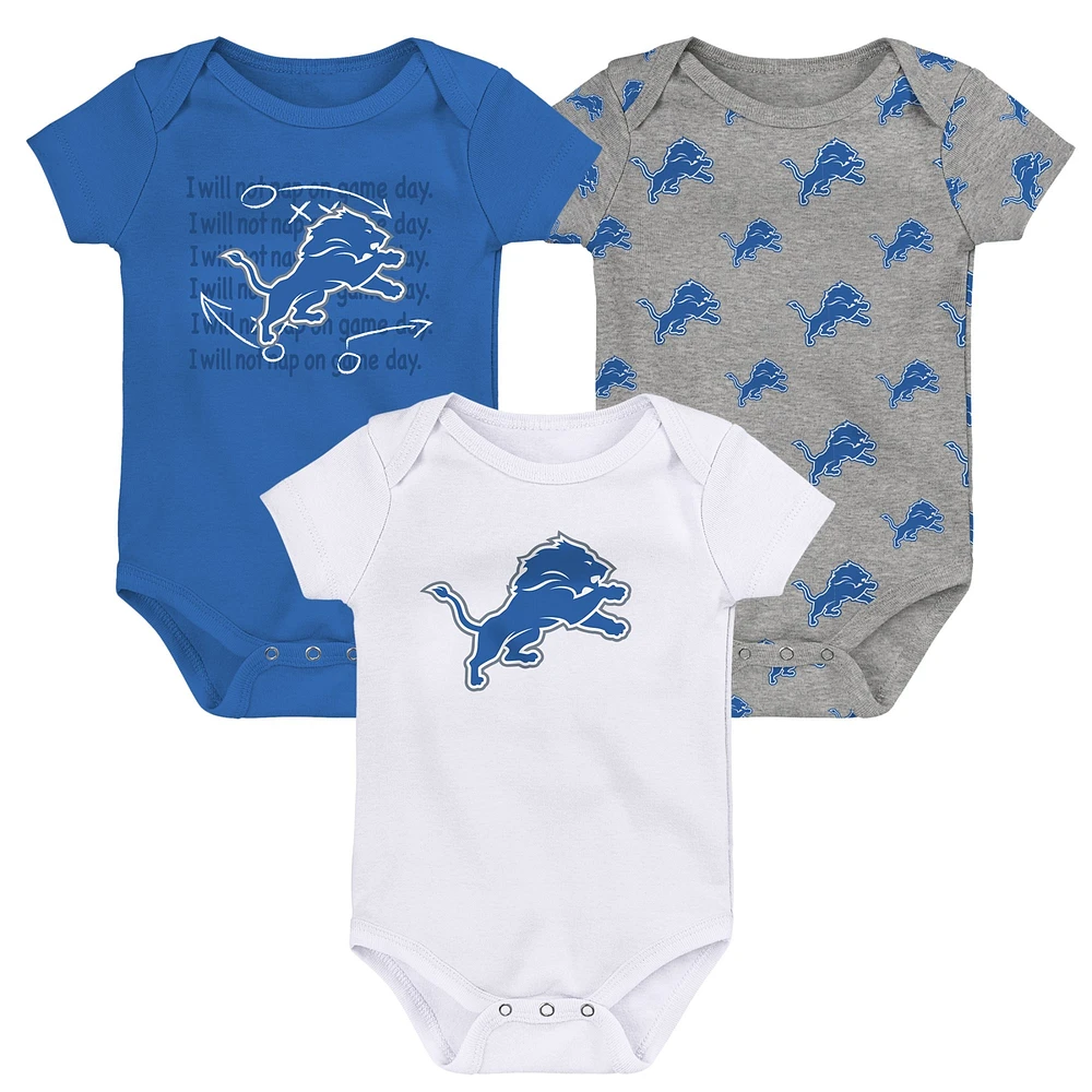 Ensemble de 3 bodys Starter pour nouveau-nés et nourrissons des Detroit Lions Team
