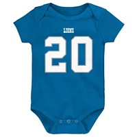 Newborn & Infant Mitchell Ness Barry Sanders Blue Detroit Lions Retro Name Number Bodysuit