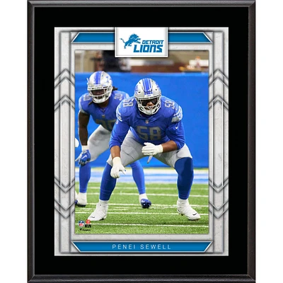 Plaque de joueur sublimée Penei Sewell Detroit Lions 10,5" x 13"