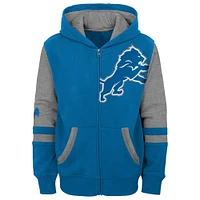 Preschool Blue Detroit Lions Stadium Color Block Full-Zip Hoodie