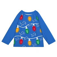 Preschool Detroit Lions Two-Piece Garland Holiday Long Sleeve Pajama Set