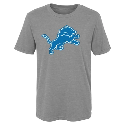 T-shirt gris avec logo principal des Detroit Lions pour enfants d'âge préscolaire