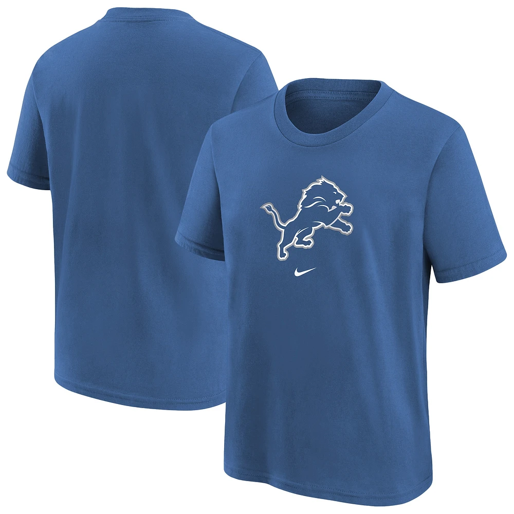 T-shirt Nike bleu avec logo de l'équipe des Lions Détroit pour enfants d'âge préscolaire