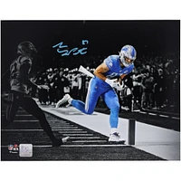Photographie autographiée de 11"x 14" de Sam LaPorta, des Lions de Detroit, lors du touchdown
