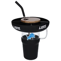 Gobelet en verre de 40 oz avec plateau à collation en silicone Detroit Lions de The Memory Company