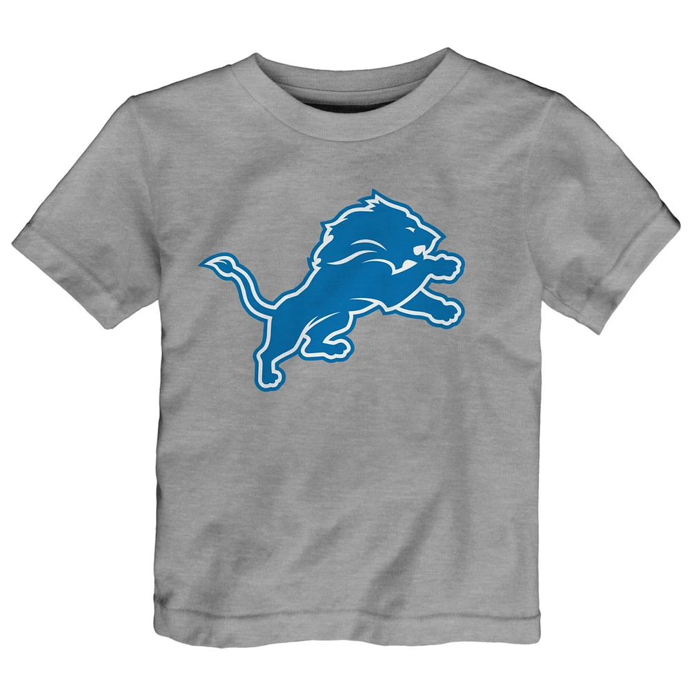 T-shirt gris avec logo principal des Detroit Lions pour tout-petit