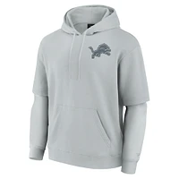 Unisex Fanatics  Gray Detroit Lions Sleek Elements Pullover Hoodie