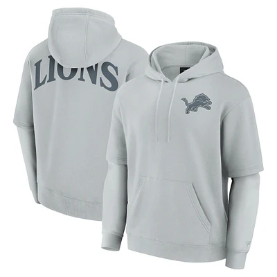 Sweat à capuche unisexe Fanatics gris Detroit Lions Sleek Elements