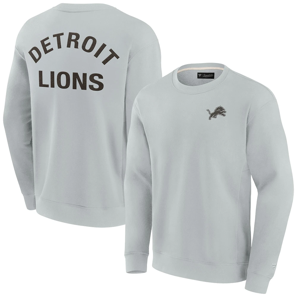 Unisex Fanatics Gray Detroit Lions Super Soft Pullover Crew Sweatshirt