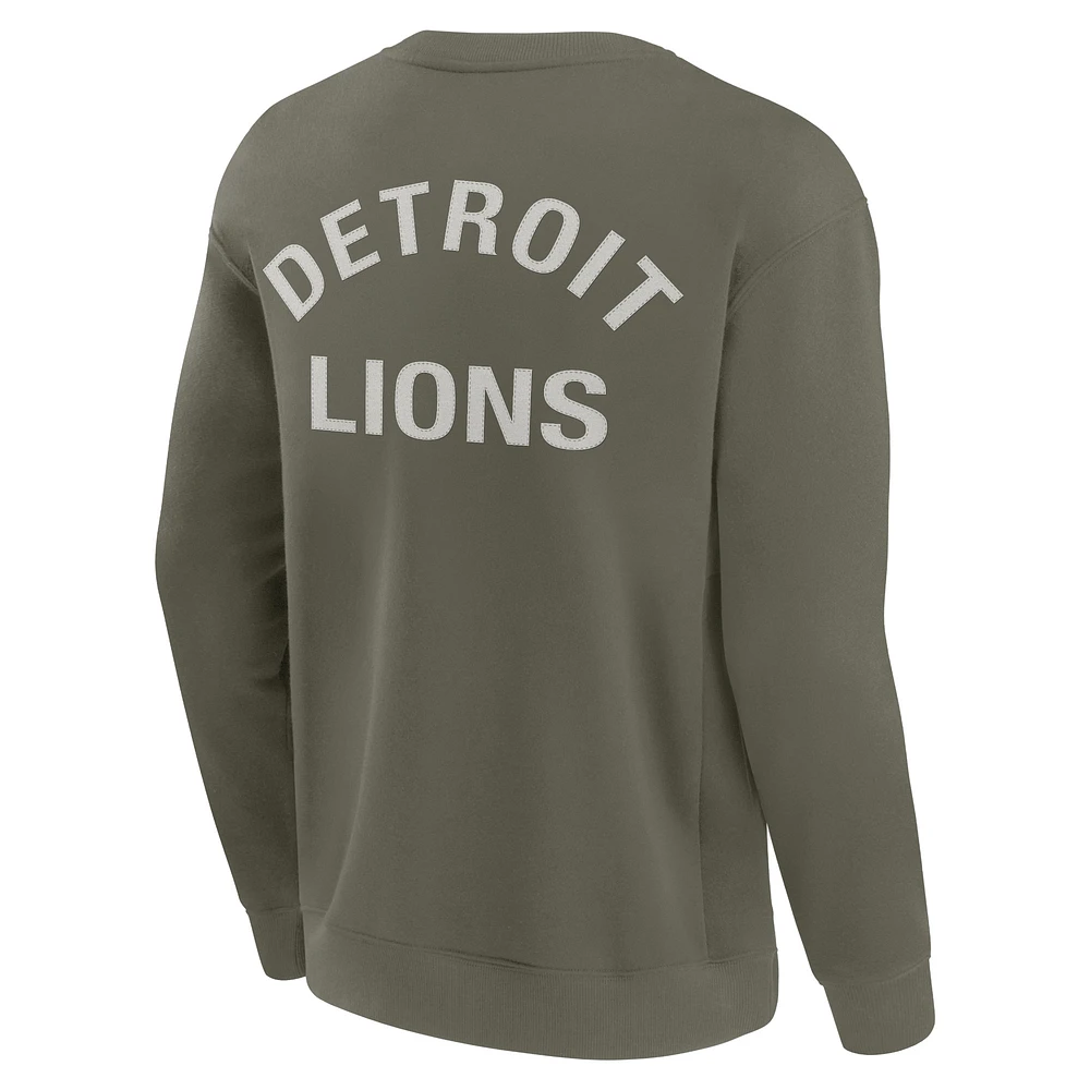 Unisex Fanatics Olive Detroit Lions Elements Super Soft Pullover Sweatshirt