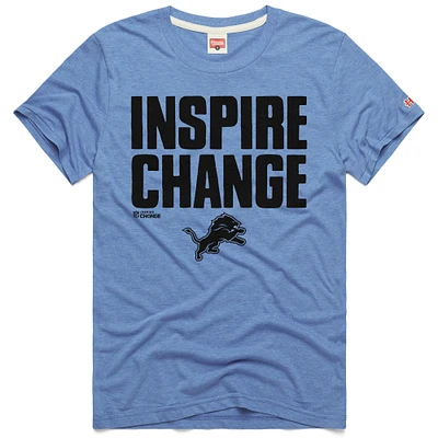 Unisex Homage Blue Detroit Lions 2024 Inspire Change Tri-Blend T-Shirt