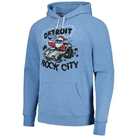 Unisex Homage Light Blue Detroit Lions Holiday Raglan Tri-Blend Pullover Hoodie