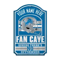 WinCraft Detroit Lions Personalized 11'' x 17'' Fan Cave Wood Sign