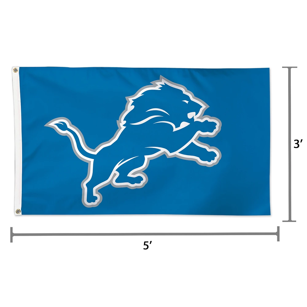 WinCraft Detroit Lions Single-Sided 3' x 5' Deluxe Mascot Flag