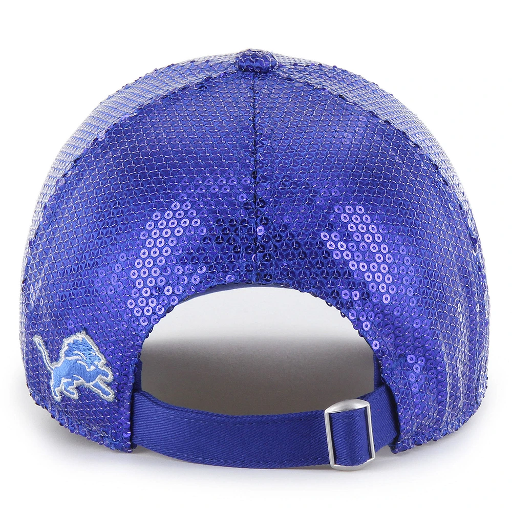 Women's '47  Blue Detroit Lions Dazzle Clean Up Adjustable Hat