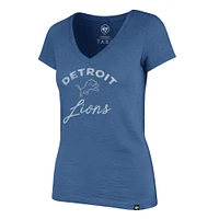 T-shirt bleu à col en V Avery Scrum des Detroit Lions '47 pour femmes