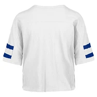 T-shirt court à col en V pour femme Detroit Lions Double Header Scout '47 blanc