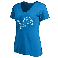 Women's Amon-Ra St. Brown Blue Detroit Lions Plus Fair Catch Name & Number V-Neck T-Shirt